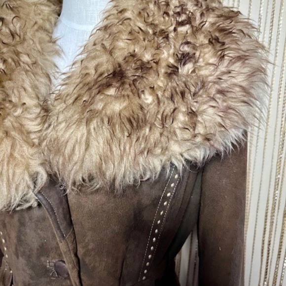 RARE Vintage Suede & Shearling Penny Lane Coat Size: S 4-6 - Picture 2 of 3